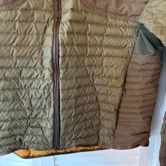 Eddie Bauer men's down field jacket large green brown insulated 700 - Picture 2 of 10